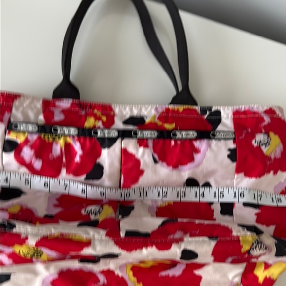 Red and Black Floral Tote with Sturdy Handles - Picture 8 of 12